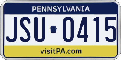 PA license plate JSU0415