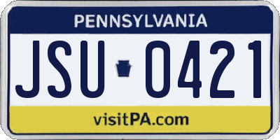 PA license plate JSU0421