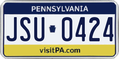 PA license plate JSU0424