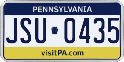 PA license plate JSU0435