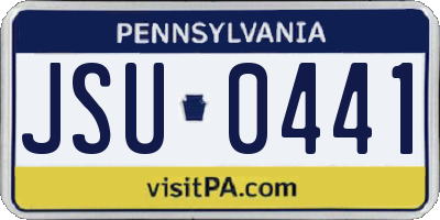 PA license plate JSU0441