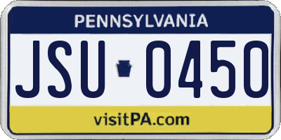 PA license plate JSU0450