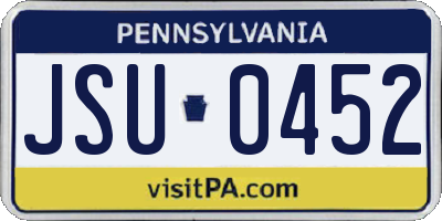 PA license plate JSU0452