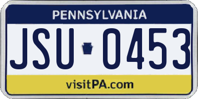 PA license plate JSU0453