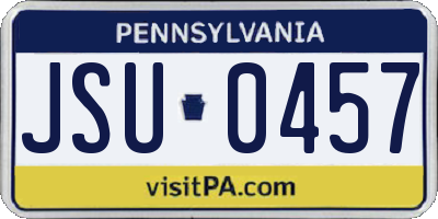 PA license plate JSU0457