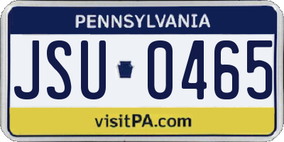 PA license plate JSU0465