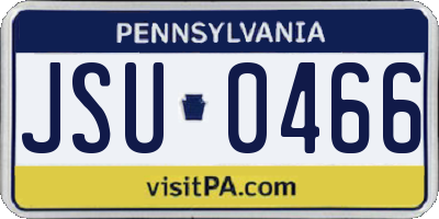 PA license plate JSU0466