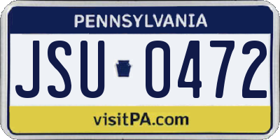 PA license plate JSU0472
