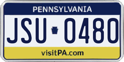 PA license plate JSU0480