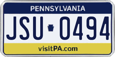 PA license plate JSU0494