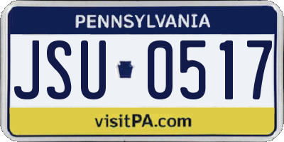 PA license plate JSU0517