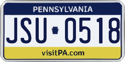 PA license plate JSU0518