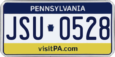 PA license plate JSU0528