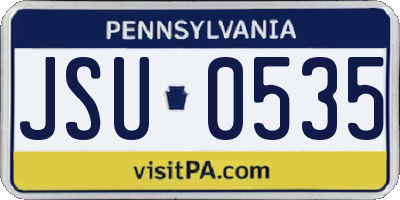 PA license plate JSU0535