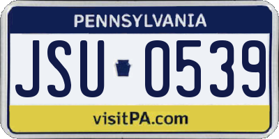 PA license plate JSU0539