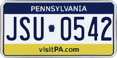 PA license plate JSU0542