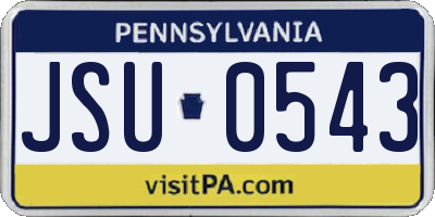 PA license plate JSU0543