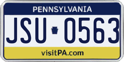PA license plate JSU0563