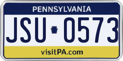 PA license plate JSU0573