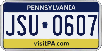 PA license plate JSU0607