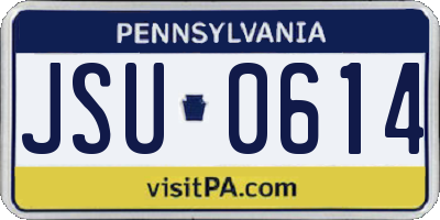 PA license plate JSU0614