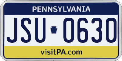 PA license plate JSU0630