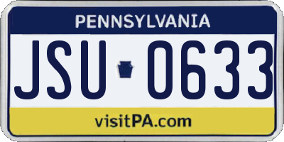 PA license plate JSU0633