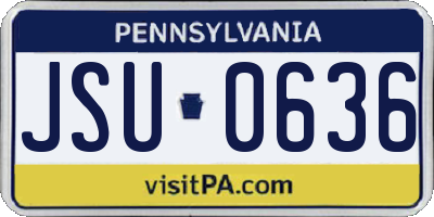 PA license plate JSU0636