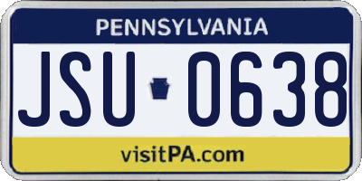 PA license plate JSU0638