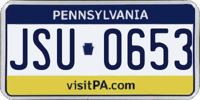 PA license plate JSU0653