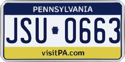 PA license plate JSU0663