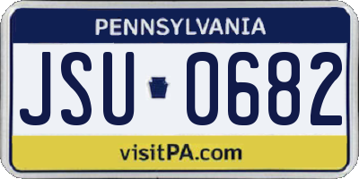 PA license plate JSU0682