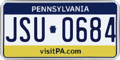 PA license plate JSU0684