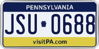 PA license plate JSU0688