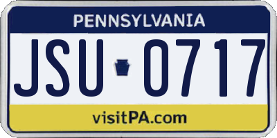 PA license plate JSU0717