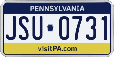 PA license plate JSU0731