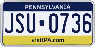 PA license plate JSU0736