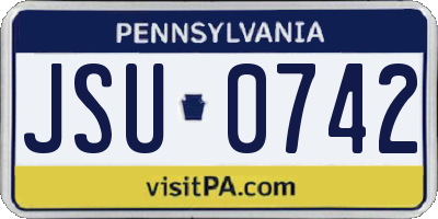PA license plate JSU0742