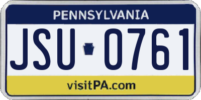 PA license plate JSU0761