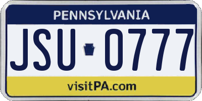 PA license plate JSU0777
