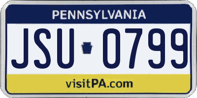 PA license plate JSU0799