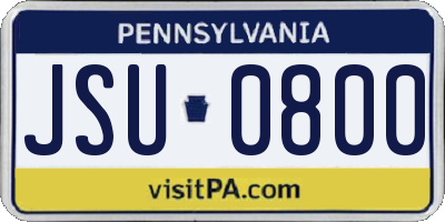 PA license plate JSU0800
