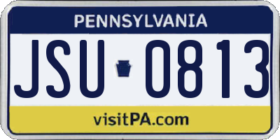 PA license plate JSU0813