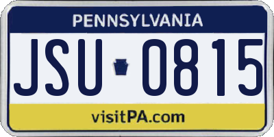 PA license plate JSU0815