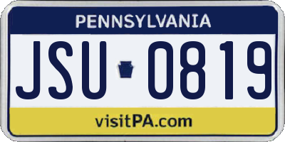 PA license plate JSU0819