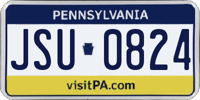 PA license plate JSU0824