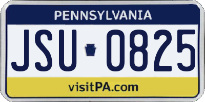 PA license plate JSU0825