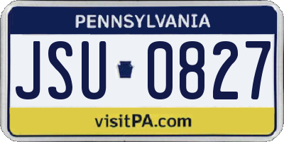 PA license plate JSU0827