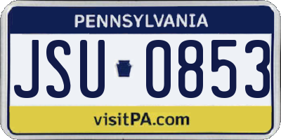 PA license plate JSU0853