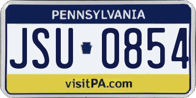 PA license plate JSU0854